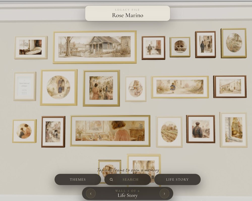 The finished Memory Wall for Rose Marino